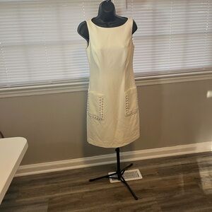 Chic Cream Ralph Lauren Sleeveless Mini Dress